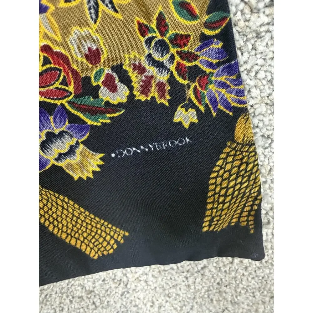 Vtg 70s Donnybrook Scarf 9.5x58 Boho Luxe Old Money Classic Country Club Artsy